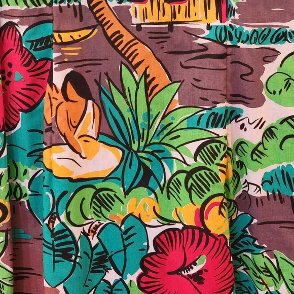 VTG Hula Moon by Jams World Novelty Print Cotton Shift Dress - Rare Cut 001 - Picture 10 of 15